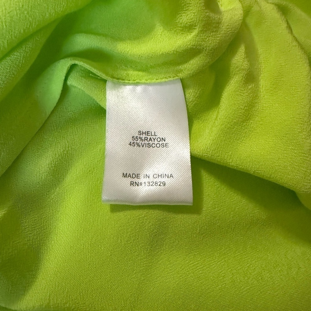 NWT LOVERS + FRIENDS Strand Shirt in Neon Lime Green Size XL - Picture 7 of 12